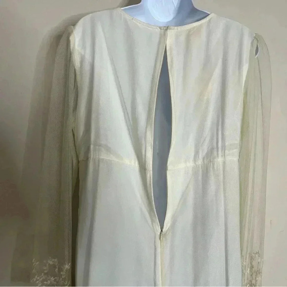 Vintage 90s April Cornell Lace Midi Dress Small RARE In Ivory Cream NWT - Picture 10 of 15